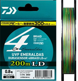 Плетеный шнур Daiwa Emeraldas Durasensor x4  LD 0.8-200м 6.4кг(14lb)  - фото 22439